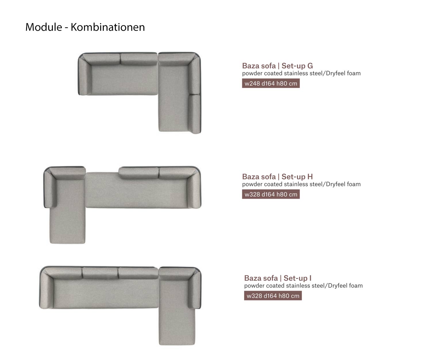 Todus Baza Gartensofa Modulkombinationen