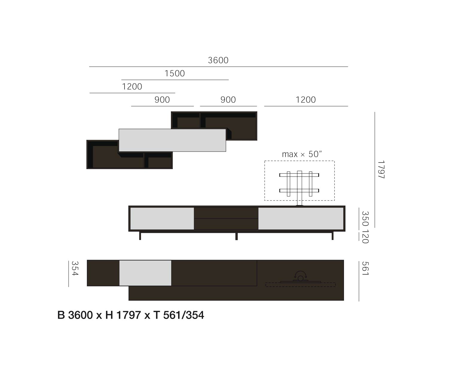 Livitalia Design wall unit C18 Dimensions Sketch Sizes Sizes Livitalia Design wall unit C18 Dimensions Sketch Sizes Sizes