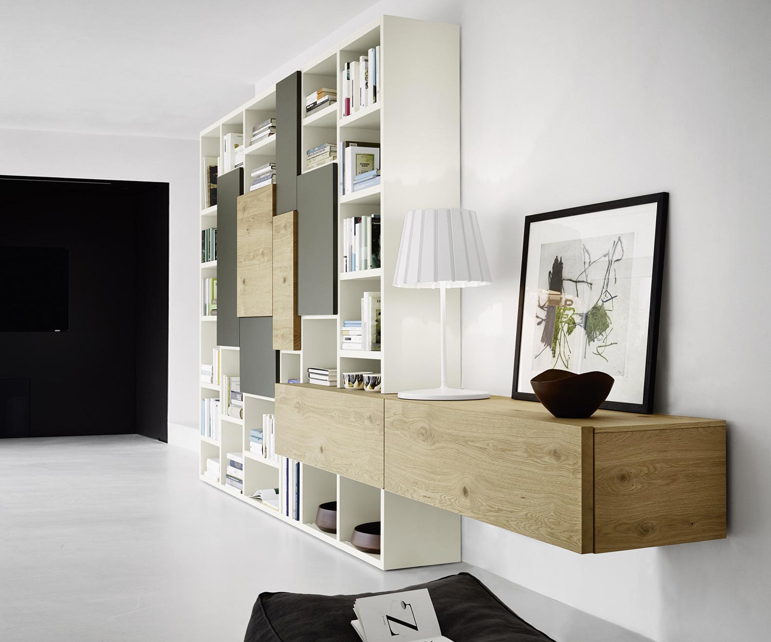 Hochwertiges Livitalia Bücherregal C53 mit Hängeboard Hochwertiges Livitalia Bücherregal C53 mit Hängeboard