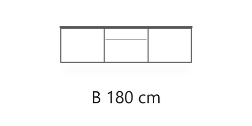 W 180 cm / H 49.5 cm / D 45 cm
