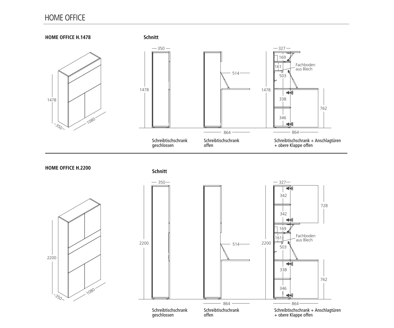 Schrank mit ausklapparen Schreibtisch fuer kleine Raume HomeOffice Schrank mit ausklapparen Schreibtisch fuer kleine Raume HomeOffice