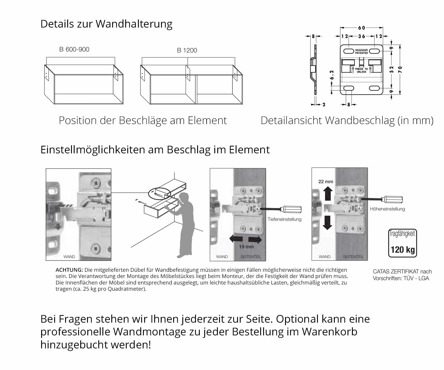 Wall bracket details Wall bracket details