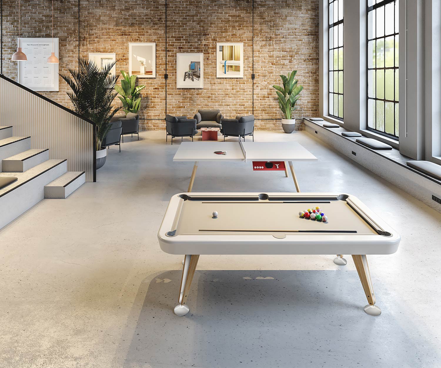 High-quality design pool table diagonal for the lounge