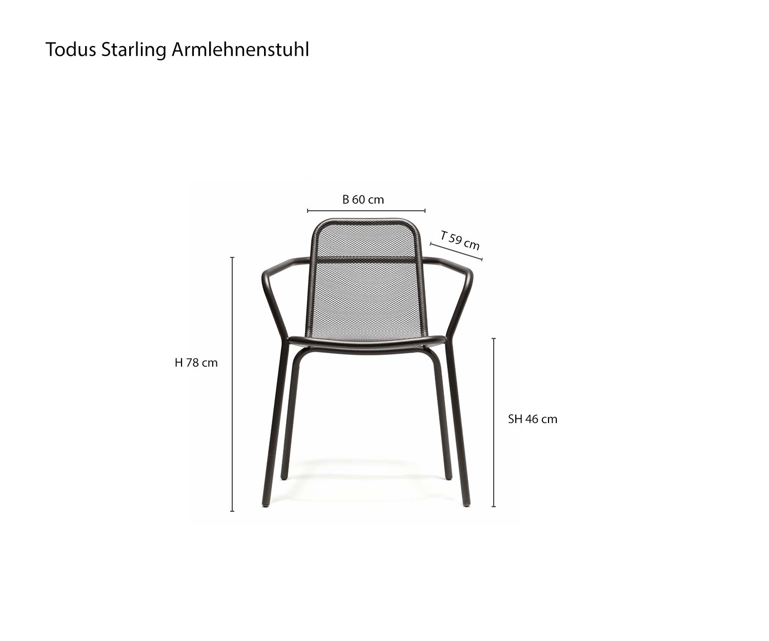 Maße Todus Starling Designer Armlehnstuhl