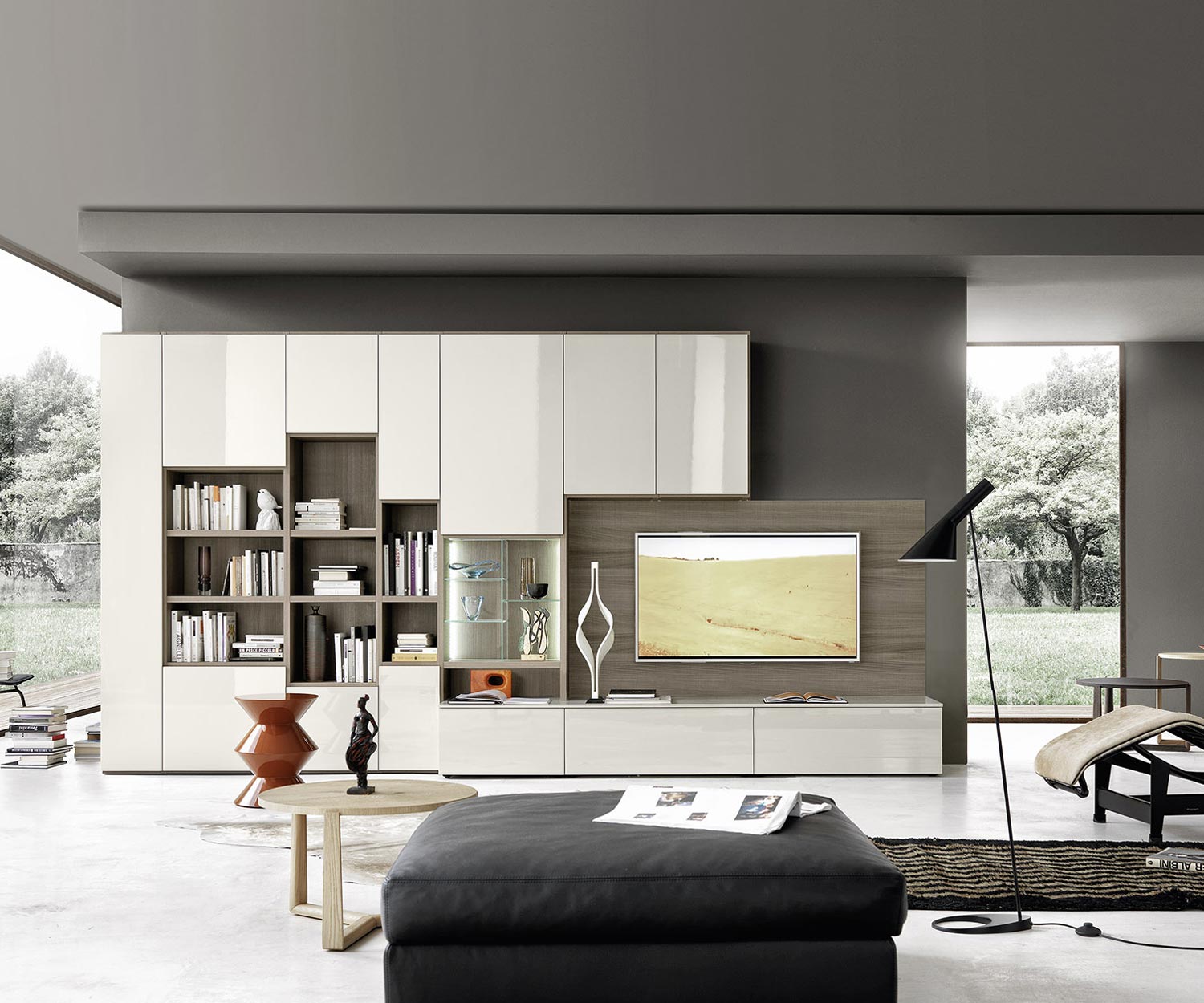 Exclusive Livitalia Design wall unit with C64 bookcase Exclusive Livitalia Design wall unit with C64 bookcase
