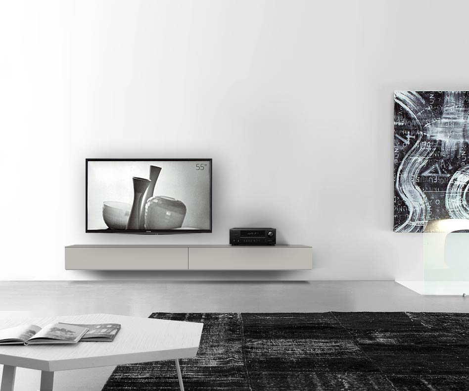 /Design Lowboard Wand B240 H25 5 matt hellgrau /Design Lowboard Wand B240 H25 5 matt hellgrau