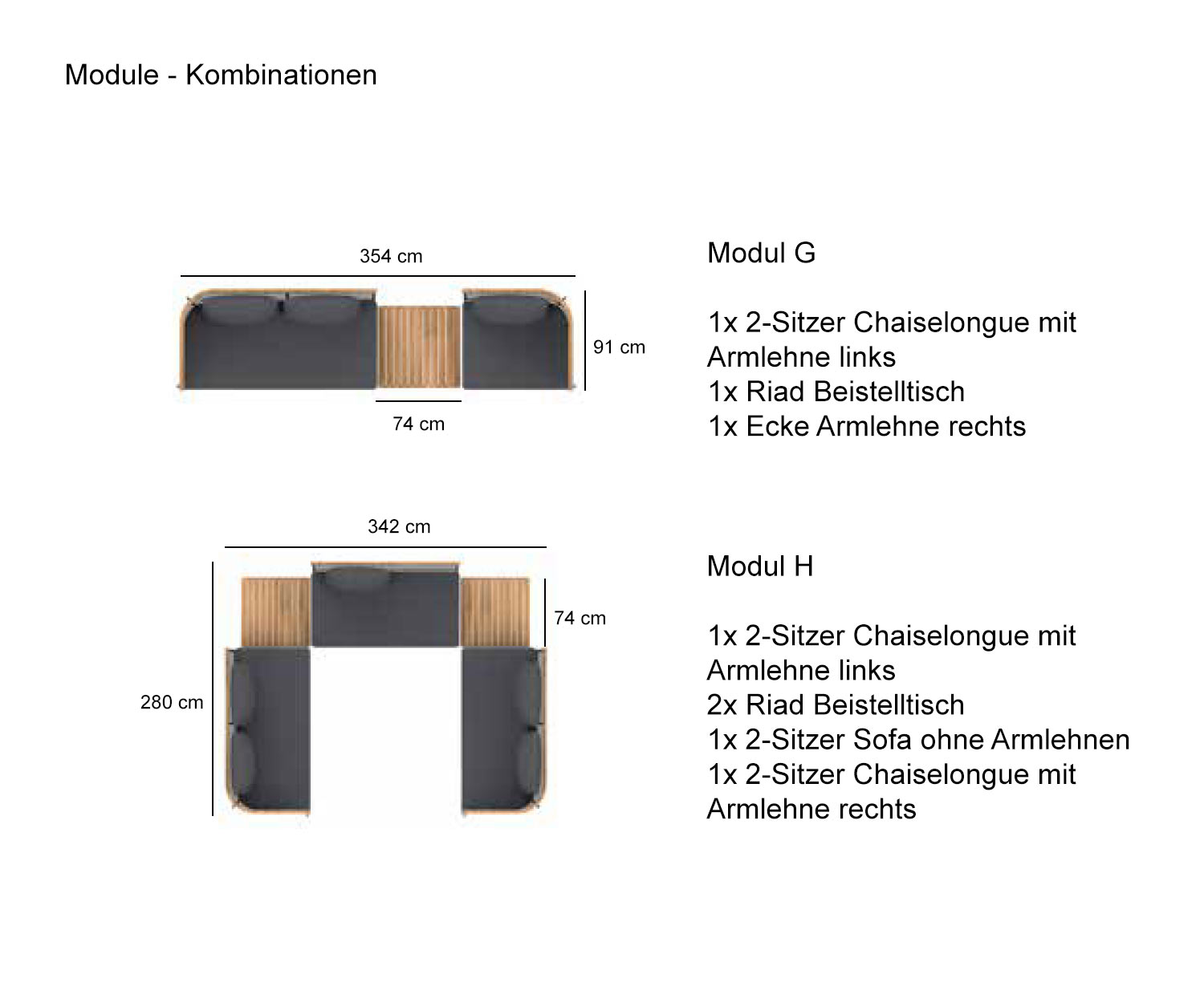 Qasiq Riad Kollektion für den Garten Kombination der Module Qasiq Riad Kollektion für den Garten Kombination der Module