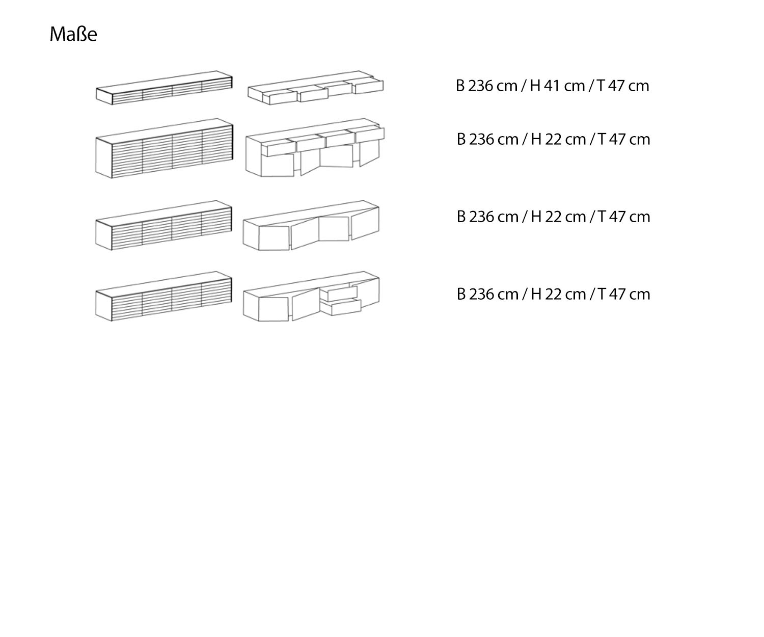 Punt Susses Sideboard Eiche Tuer offen Einlegeboden Punt Susses Sideboard Eiche Tuer offen Einlegeboden