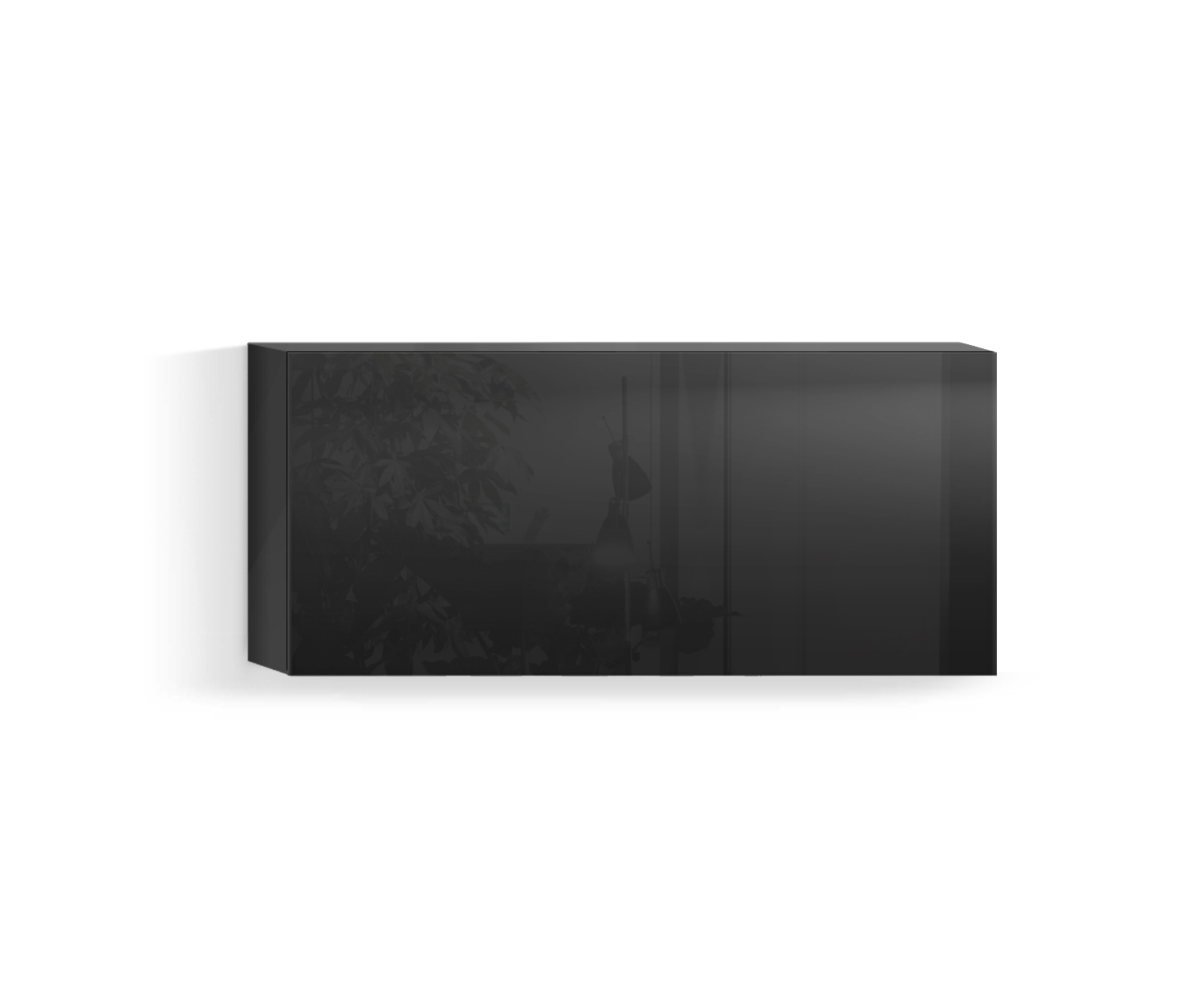 Design Wohnzimmer Hängeschrank Horizontal H42 B90 oben schwarz418