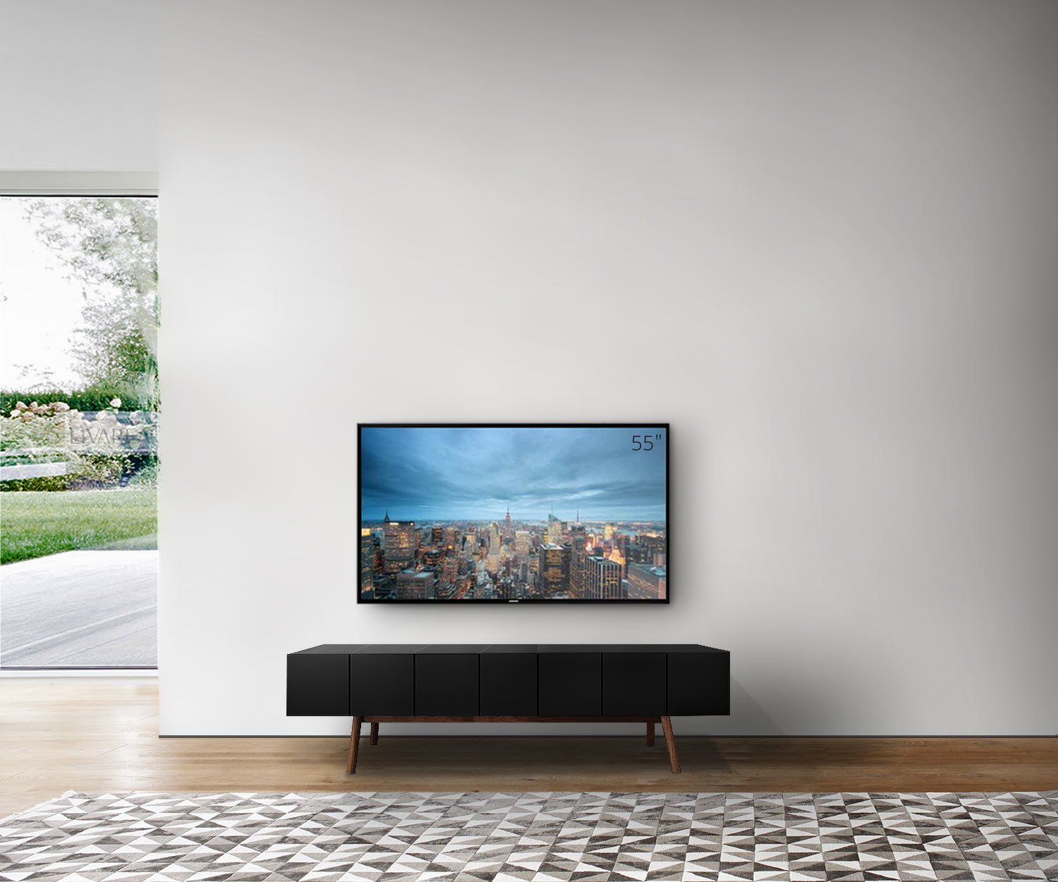 al2 MOS I KO 005 B Width 175 cm Body black Legs walnut