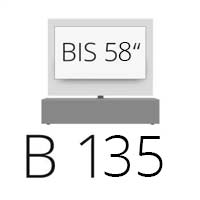 B 135 cm bis 58 Zoll TV