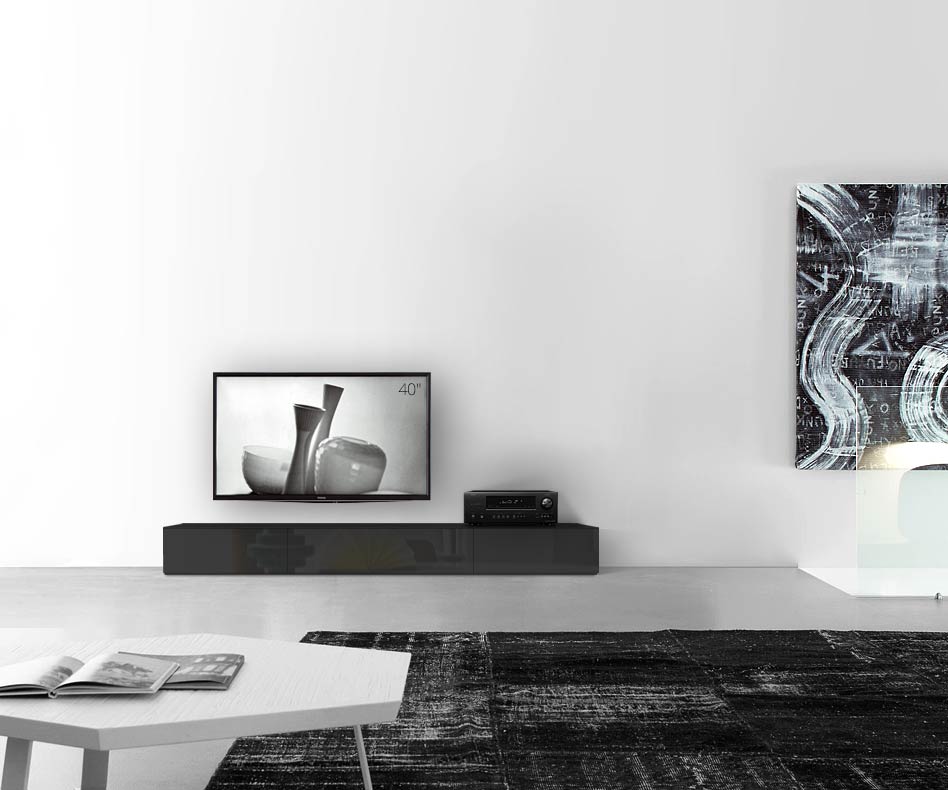 /Design lowboard floor B210 H27 gloss black /Design lowboard floor B210 H27 gloss black