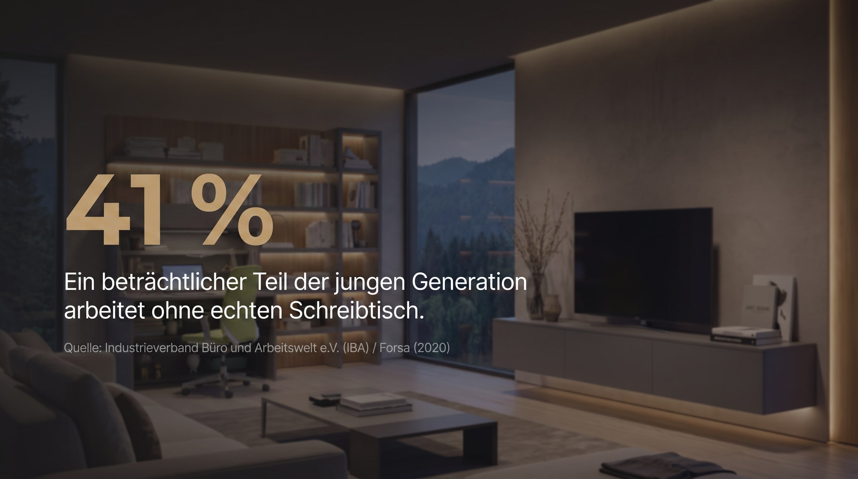 41 % – Una parte considerevole della giovane generazione lavora senza una vera scrivania.