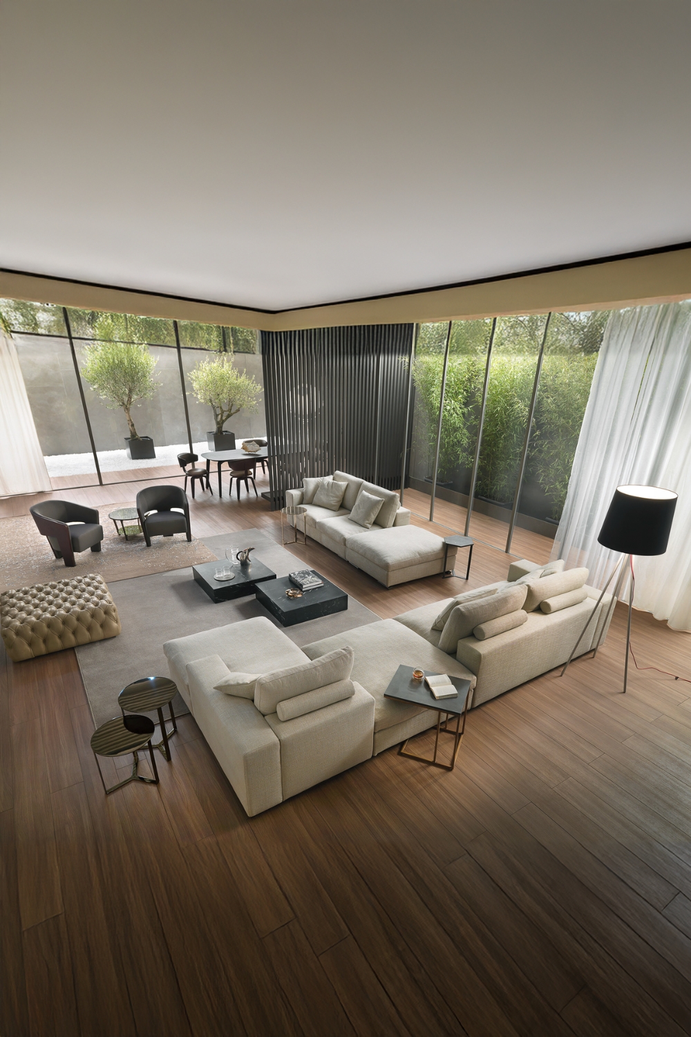 Loungeecke mit zwei Bigsofas