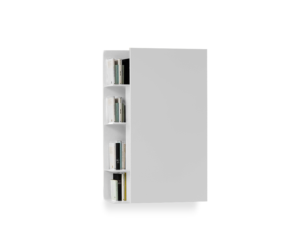 Novamobili Reverse Wandschrank mit Regal H128 B75 Matt weiss300