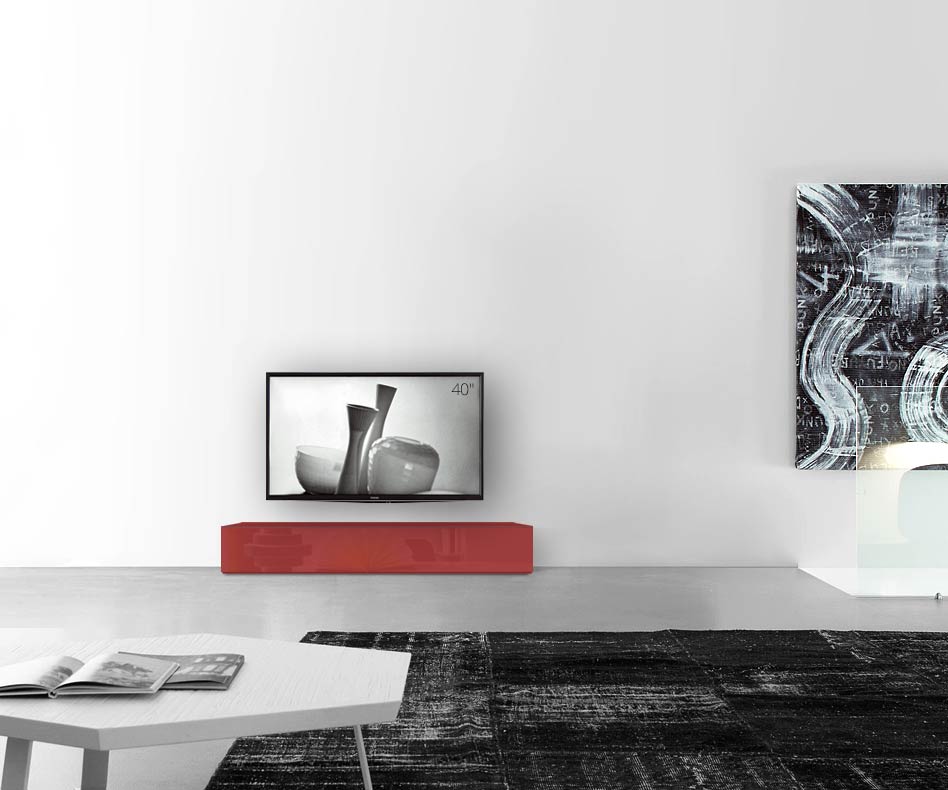 /Design Lowboard Boden B150 H27 glanz rot /Design Lowboard Boden B150 H27 glanz rot