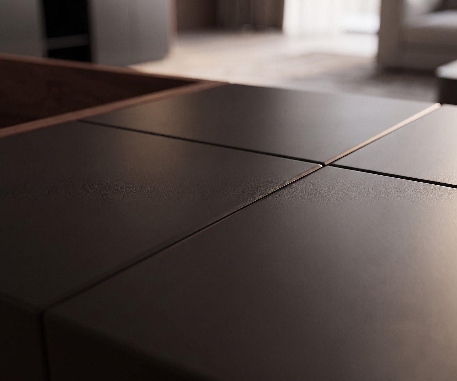 al2 Sideboard MOS-I-KO 003 A with Matte Finish Sideboard MOS-I-KO 003 A by al2 for the living room with matte dark lacquer finish in a modern retro design.