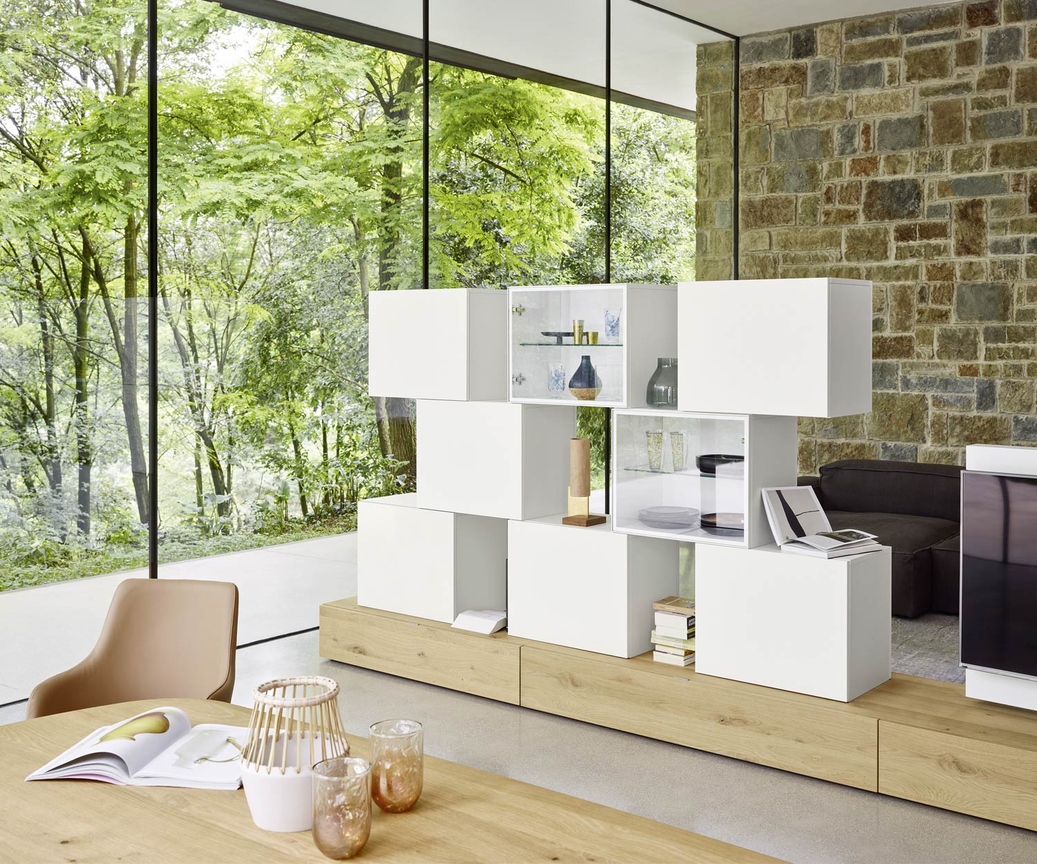 High-quality Livitalia Design wall unit C46 Oak white matt High-quality Livitalia Design wall unit C46 Oak white matt