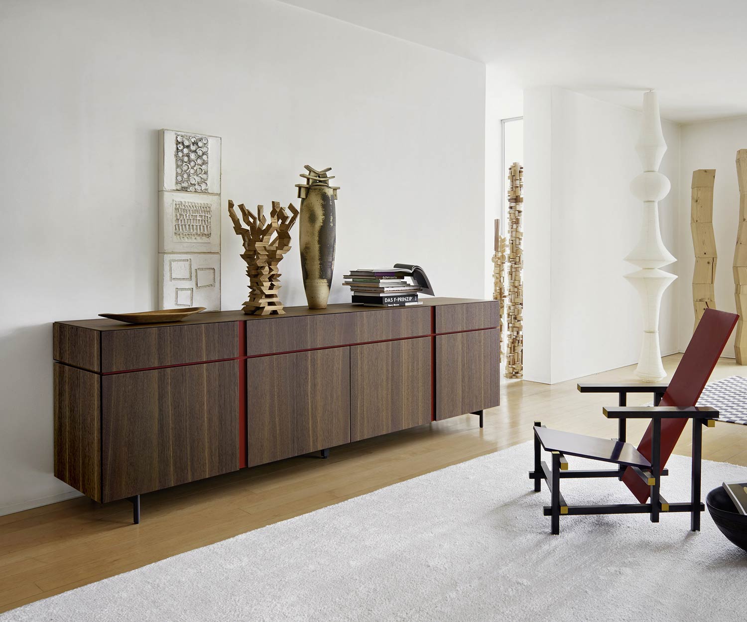 Exklusives Livitalia Abaco Design Sideboard in Eichenfurnier Dunkel Exklusives Livitalia Abaco Design Sideboard in Eichenfurnier Dunkel