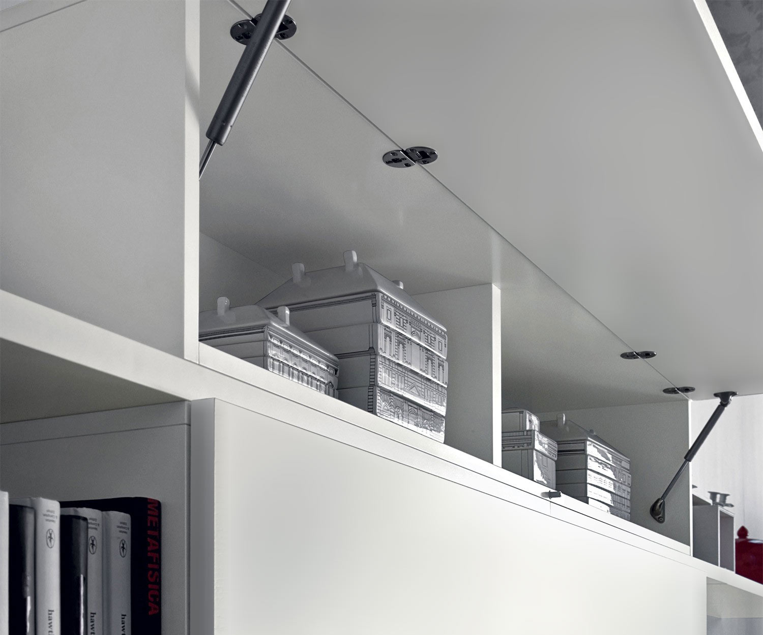 Hochwertige Design Wohnzimmer Hängeschränke Hochglanz in Weiß