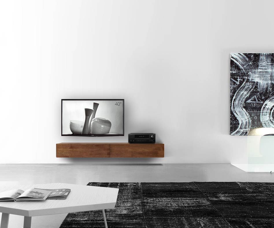 Livitalia Massivholz Design Lowboard Konfigurator Wand 180 cm 24 cm 45 cm
