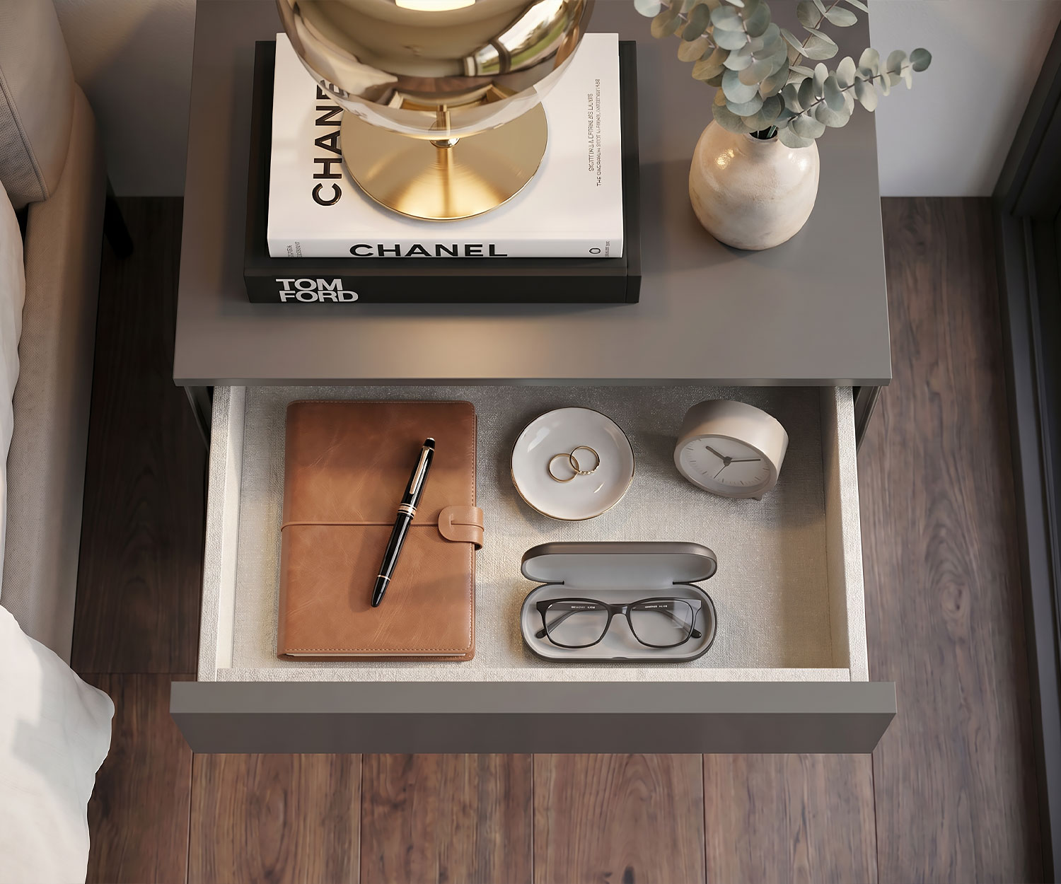 Livitalia Valeo bedside cabinet with 3 drawers