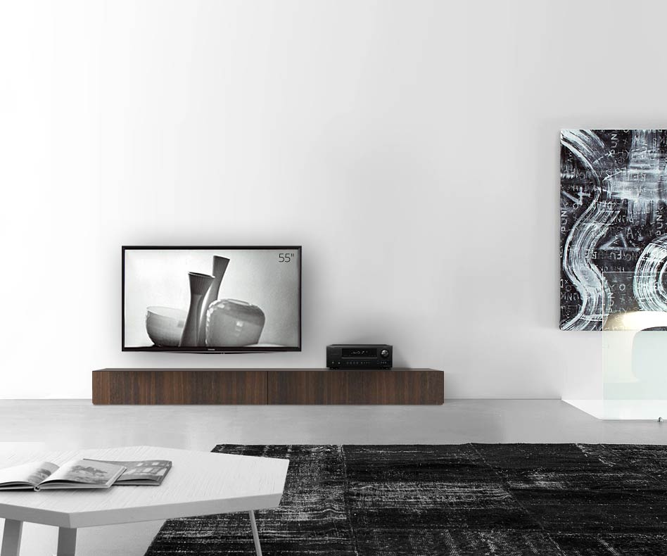 Livitalia Wooden design lowboard configurator floor 240 cm 24 cm 56 cm brown oak Livitalia Wooden design lowboard configurator floor 240 cm 24 cm 56 cm brown oak
