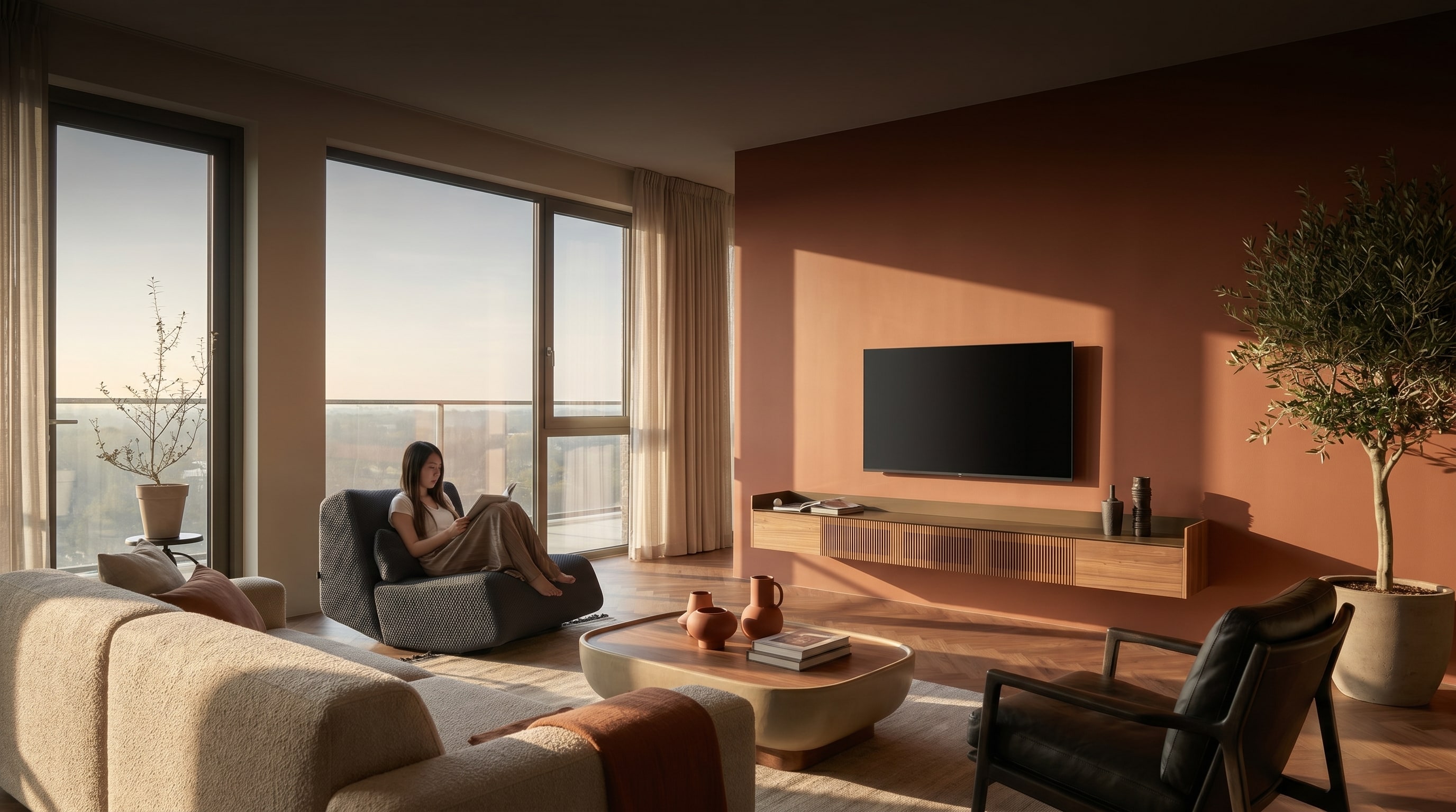 Warme Erdtöne und Terrakotta im Wohnzimmer: Die neue Basis Warme Erdtöne und Terrakotta im Wohnzimmer: Die neue Basis