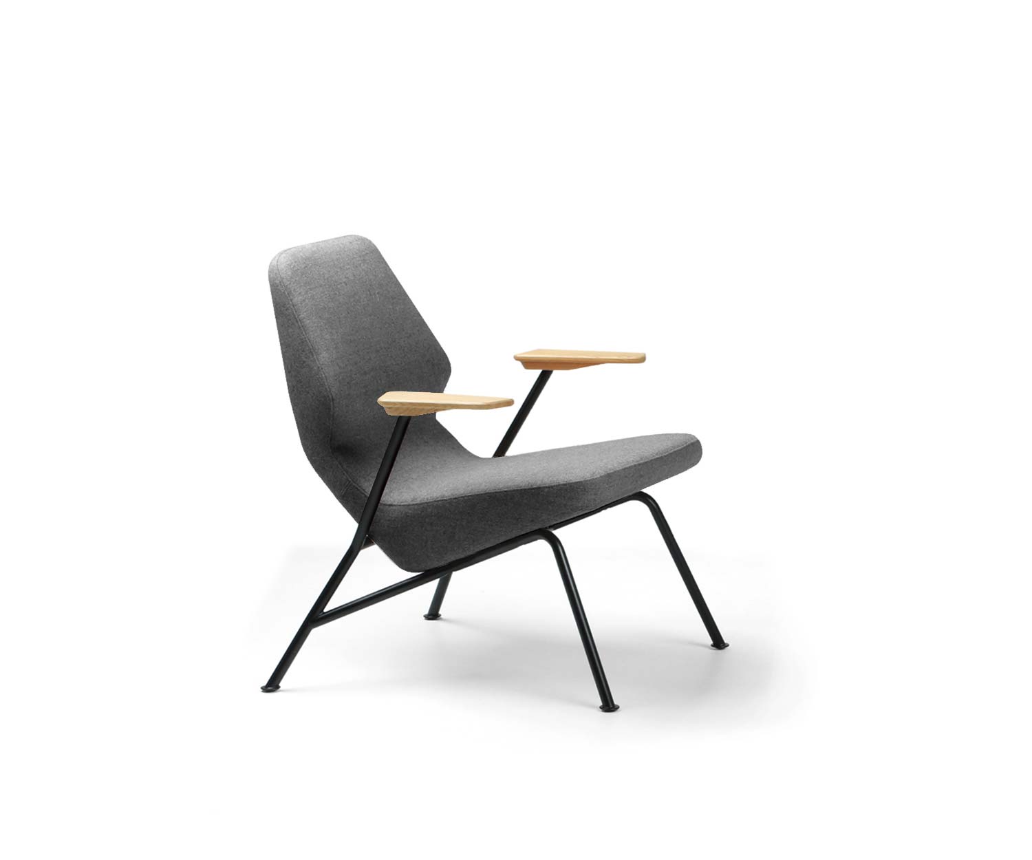 Prostoria Design Sessel Oblique mit Metallgestell in dunkelgrauem Bezug