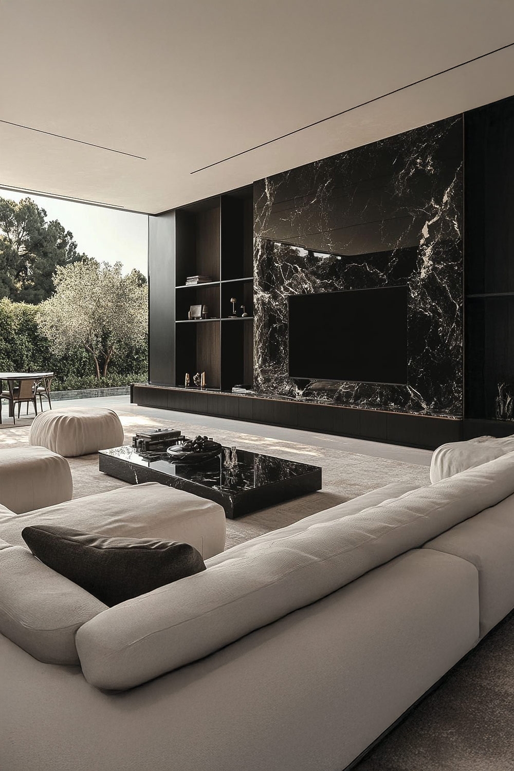 hellgraue-wohnlandschaft-mit-dunkel-marmoriertem-couchtisch-und-passender-wohnwand