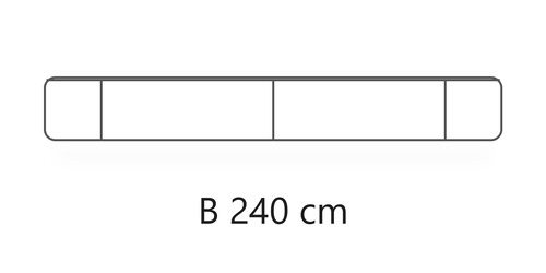 W 240 cm / H 33.2 cm / D 45.5 cm