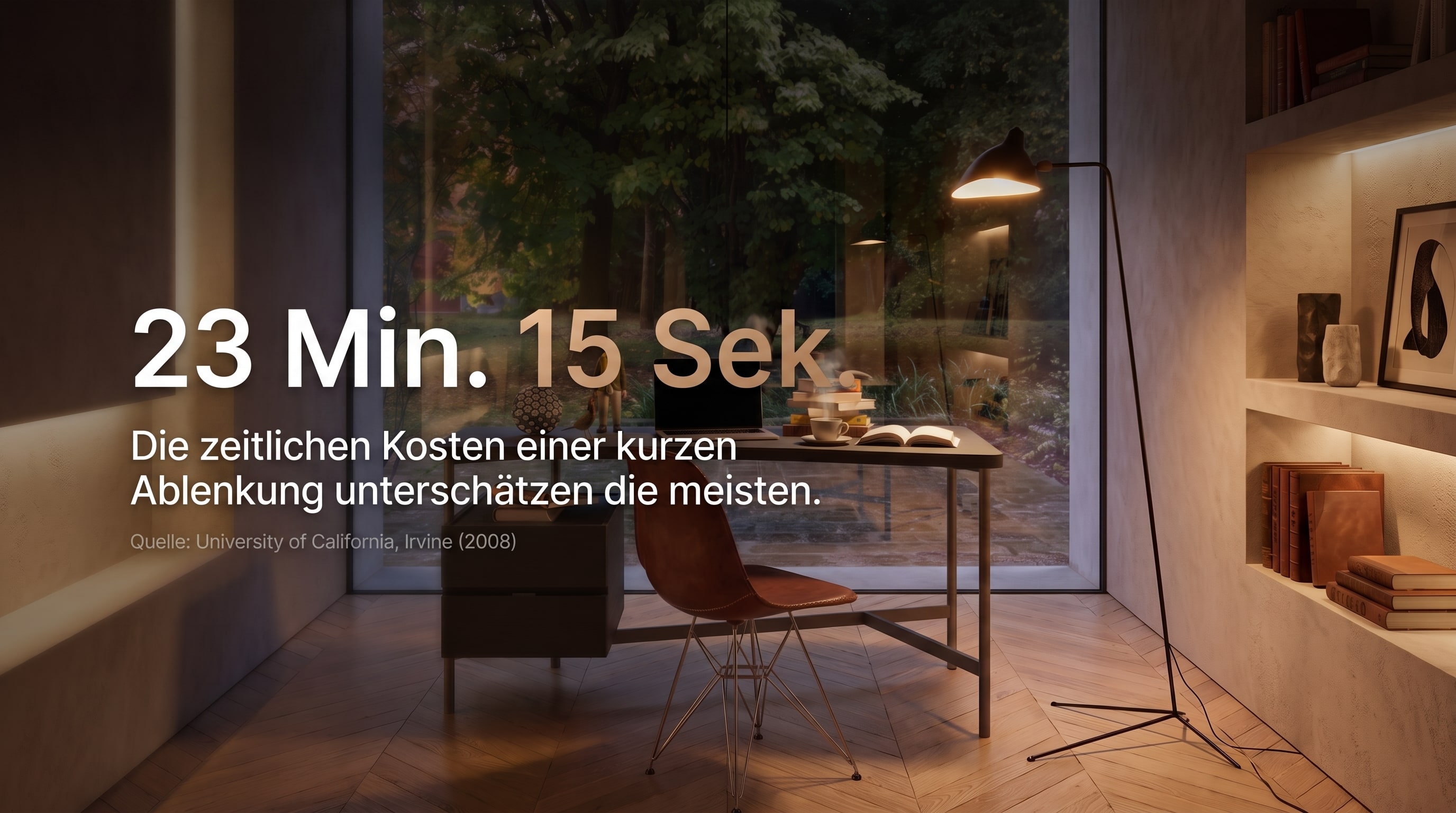 23 Min. 15 Sek. &ndash; Die zeitlichen Kosten einer kurzen Ablenkung untersch&auml;tzen die meisten.