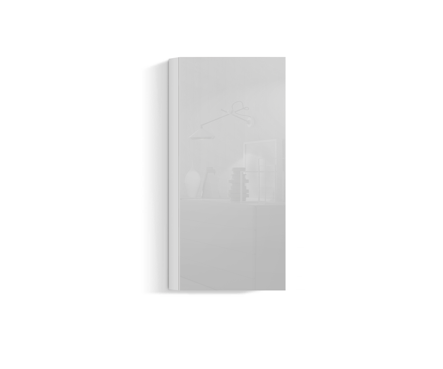 Design Wohnzimmer Hängeschrank Vertikal H128 B60 weiss400 Design Wohnzimmer Hängeschrank Vertikal H128 B60 weiss400