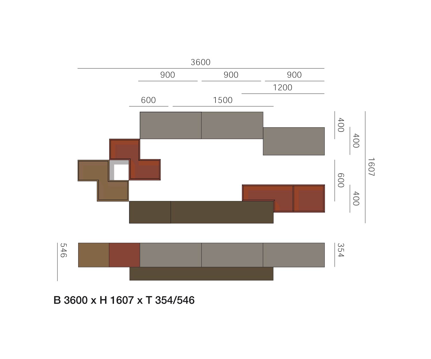 Livitalia Design wall unit C23 Dimensions Sketch Sizes Sizes Livitalia Design wall unit C23 Dimensions Sketch Sizes Sizes