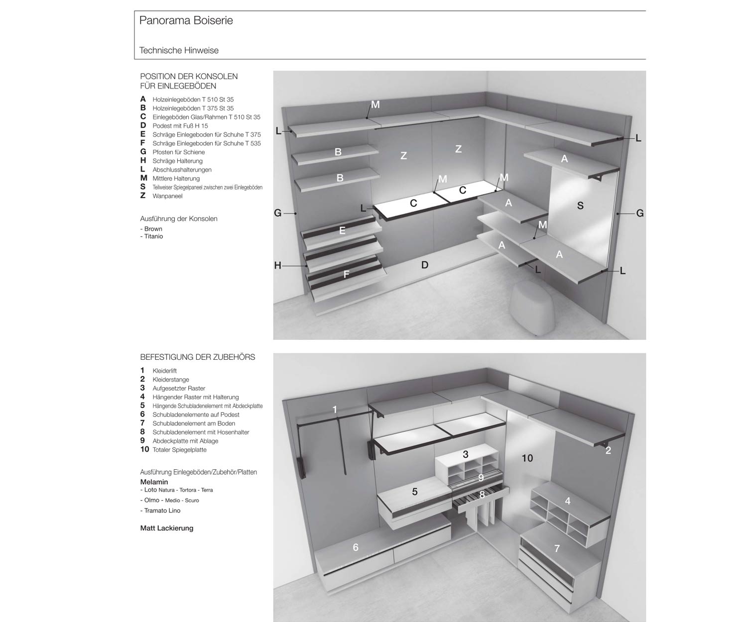 Livitalia Panorama Ankleidezimmer Design System Zubehör