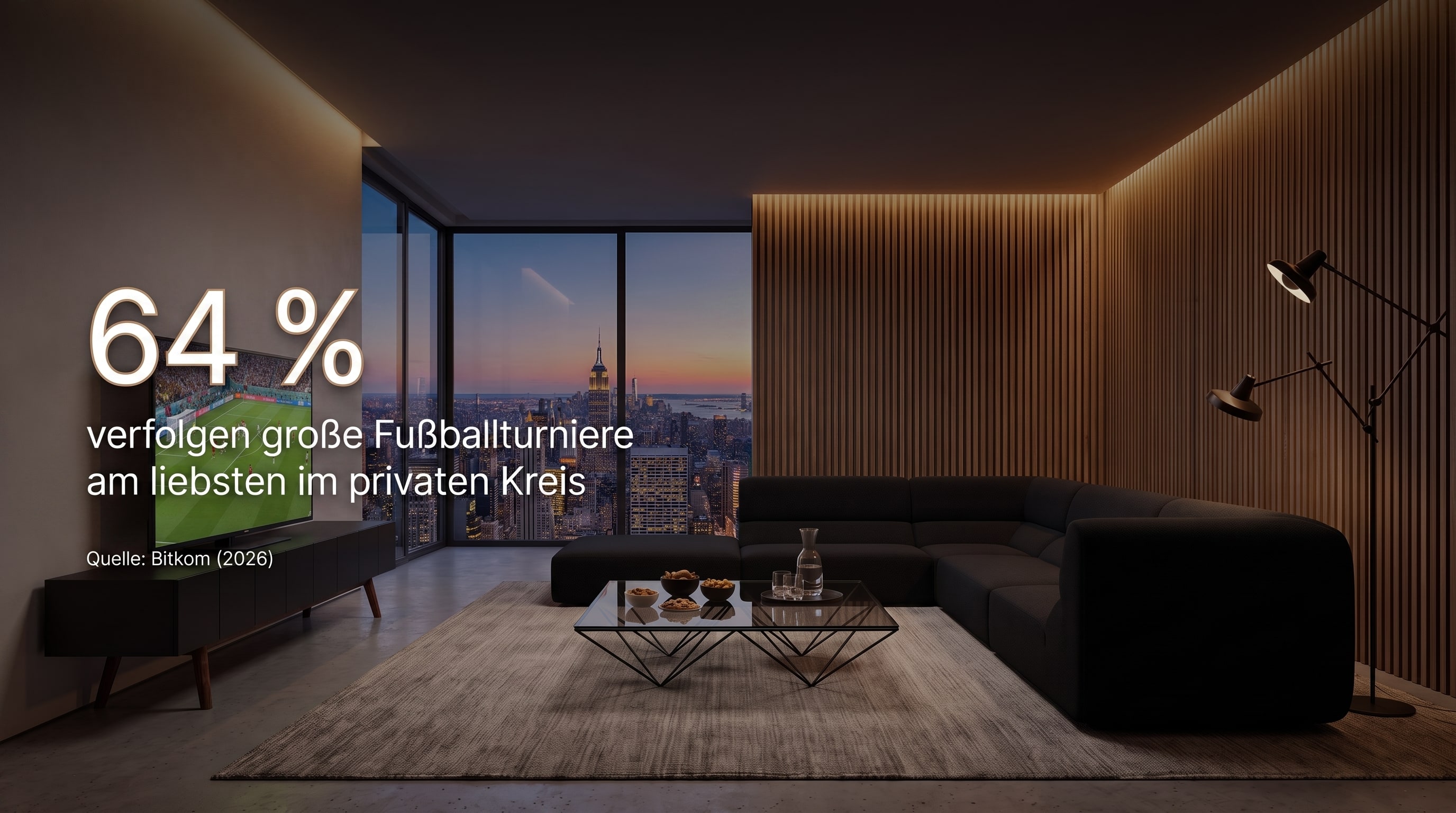 64 % – 64 percent prefer to follow major football tournaments in private circles.