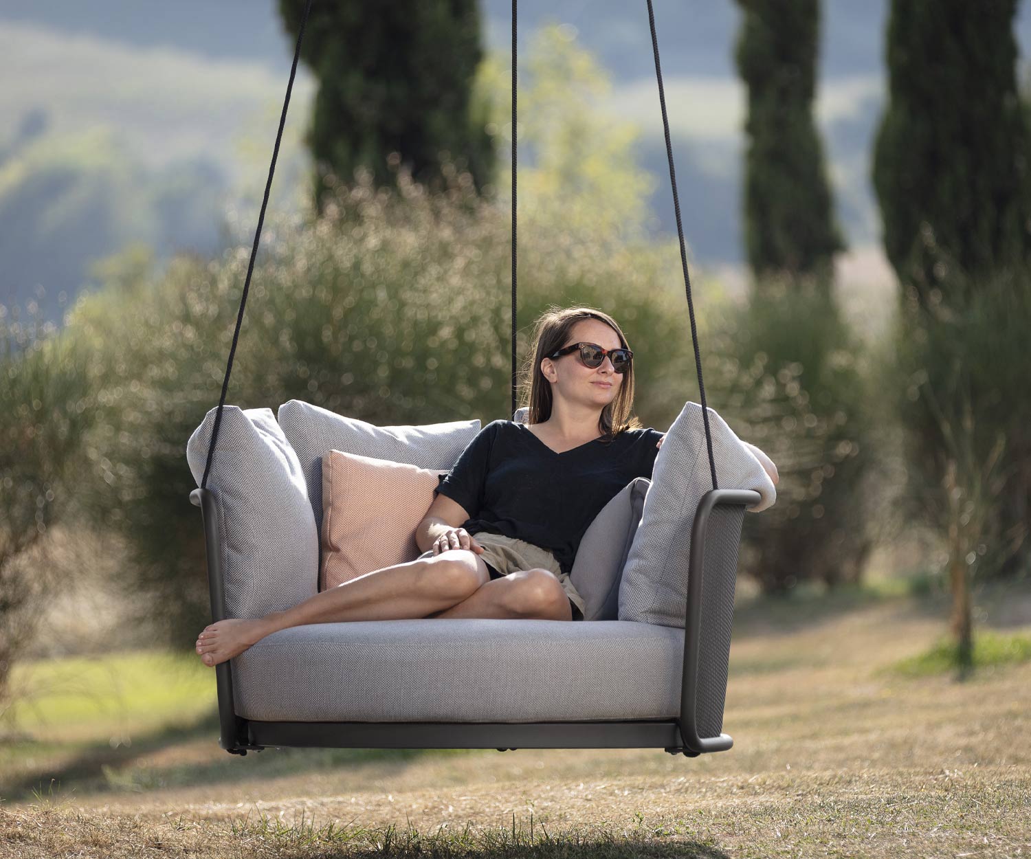 Exklusiver Todus Baza Round Swing Outdoor Garten Balkon Hängesessel Exklusiver Todus Baza Round Swing Outdoor Garten Balkon Hängesessel