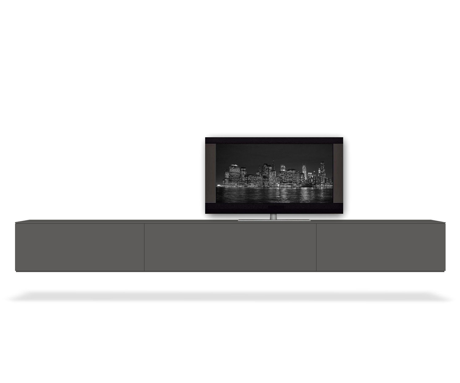Novamobili Box Design Lowboard Konfigurator B 300 cm H 34,4 cm T 37,4 cm Matt Ardesia Hängend