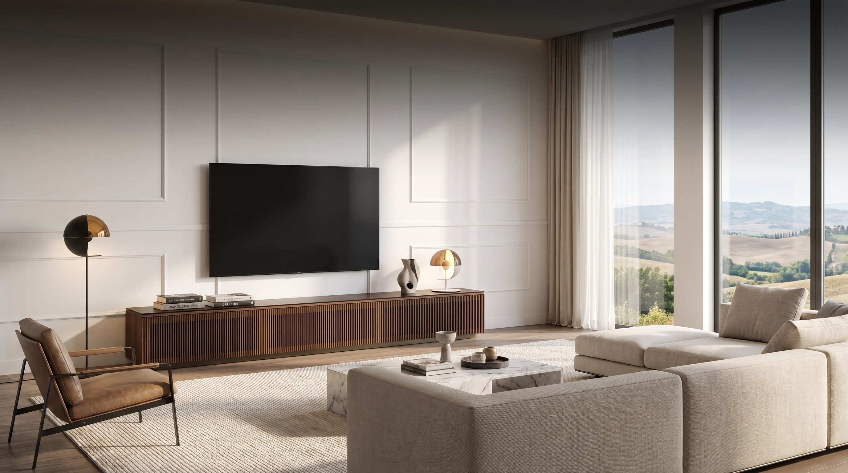 TV-Wand gestalten: 7 Holz-Lowboards gegen eine kalte Raumwirkung