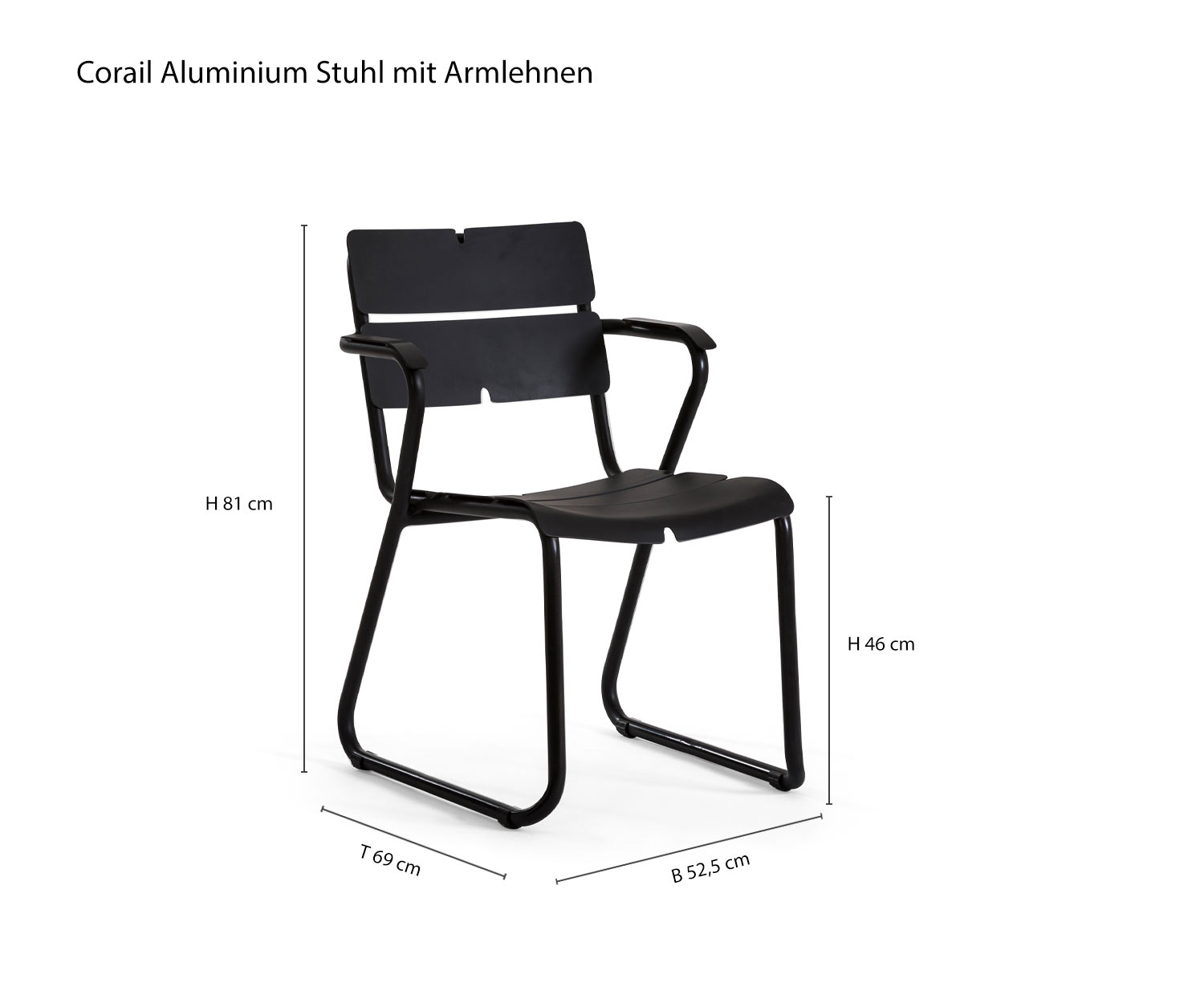 Corail Aluminium Armlehnen Designer Gartenstuhl Größe Maße Größenangaben Skizze Corail Aluminium Armlehnen Designer Gartenstuhl Größe Maße Größenangaben Skizze