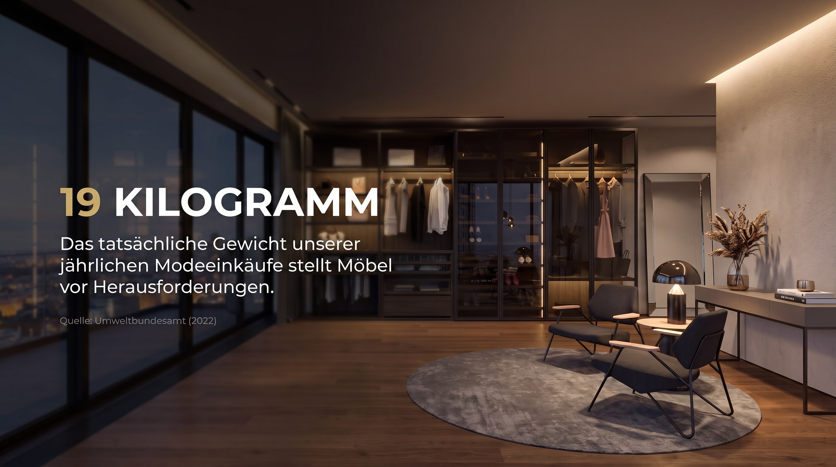 19 Kilogrammi &ndash; Il peso effettivo dei nostri acquisti annuali di moda pone delle sfide ai mobili.