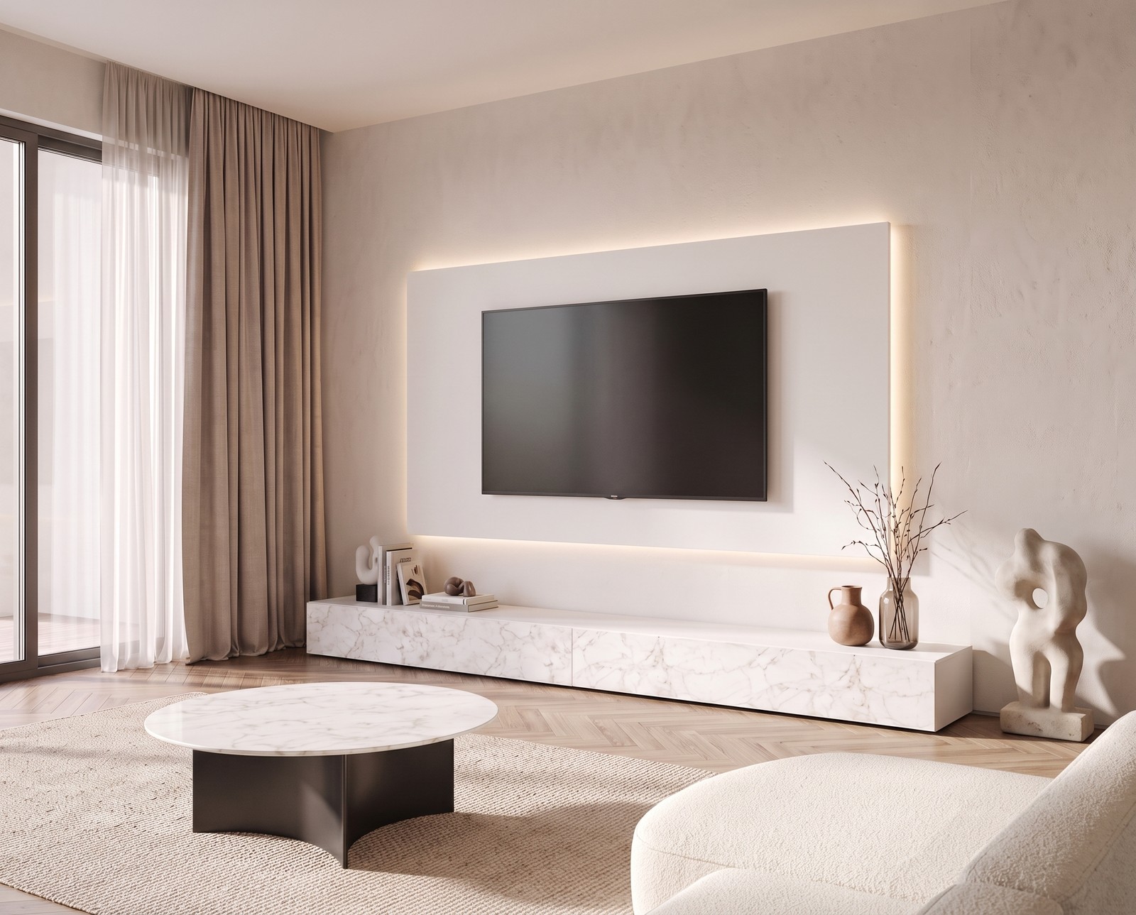 Side view of the C111 wall unit in white