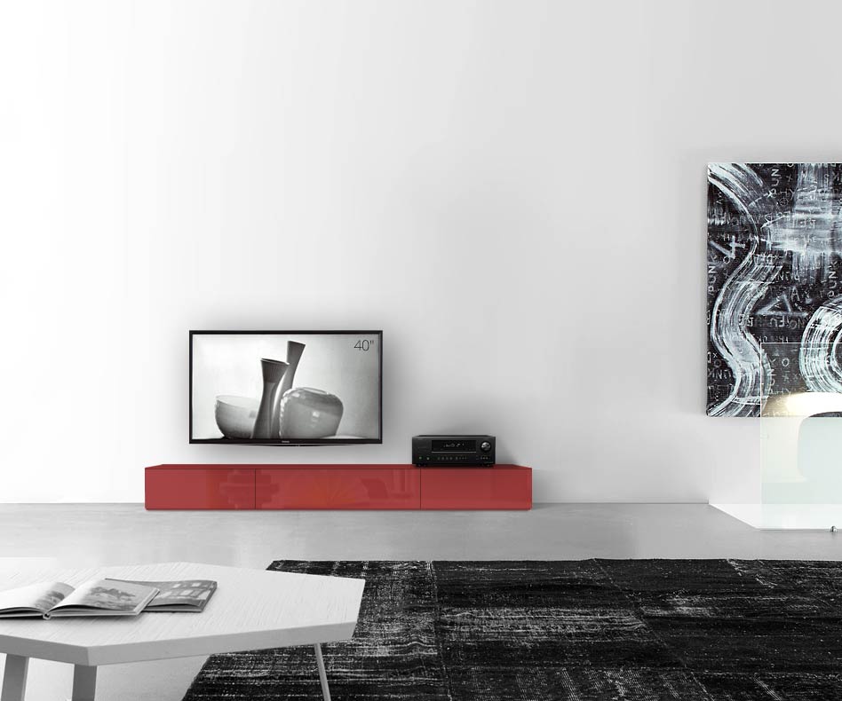 /Design lowboard floor B210 H27 glossy red /Design lowboard floor B210 H27 glossy red