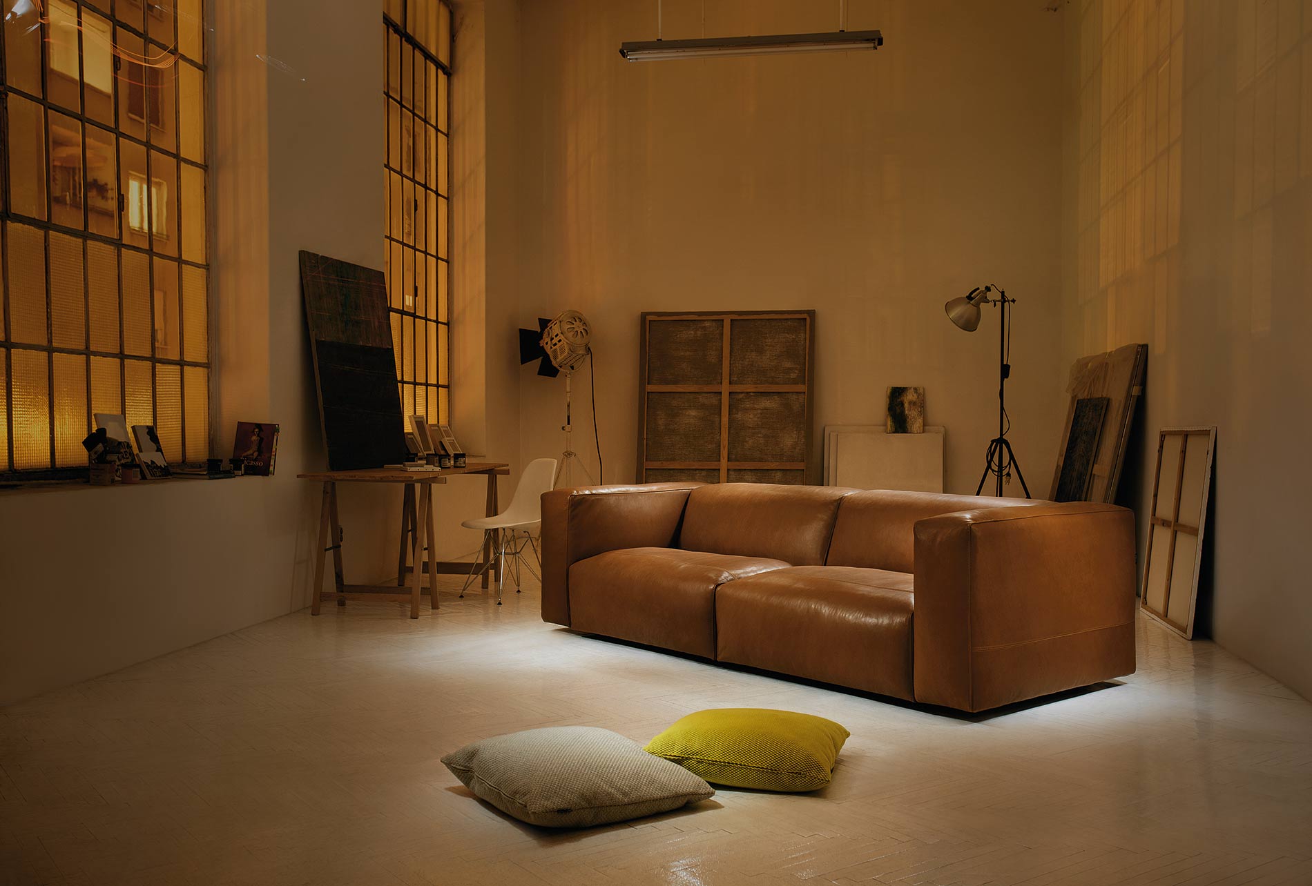 Design Leder Lounge Sofa Cloud