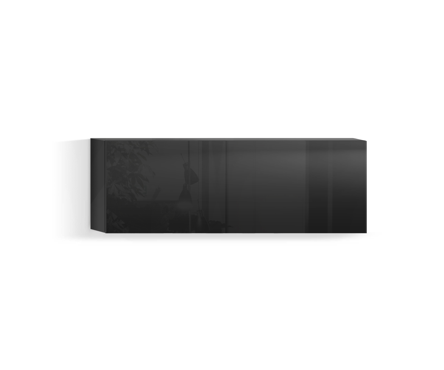 Design Wohnzimmer Hängeschrank Horizontal H32 B90 oben schwarz418