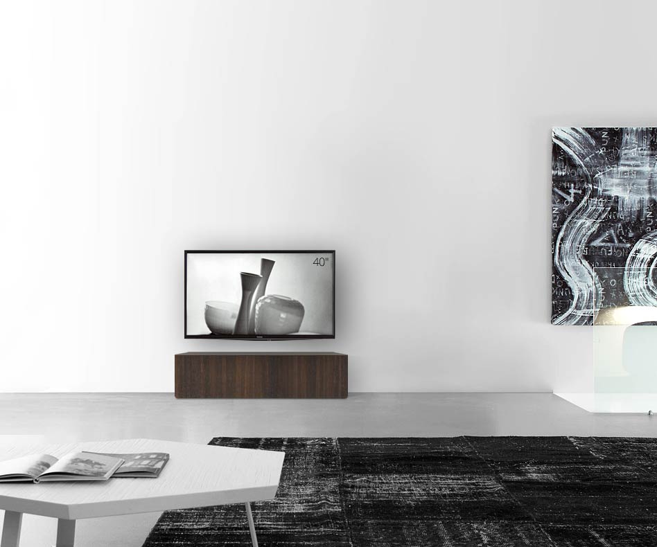 Livitalia Holz Design Lowboard Konfigurator Boden 120 cm 32 cm 46 cm Eiche braun