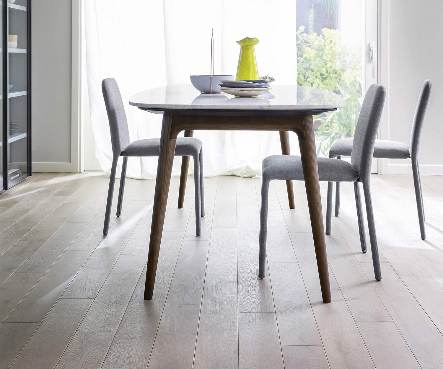 Novamobili Hanami marble solid walnut table Novamobili Hanami marble solid walnut table