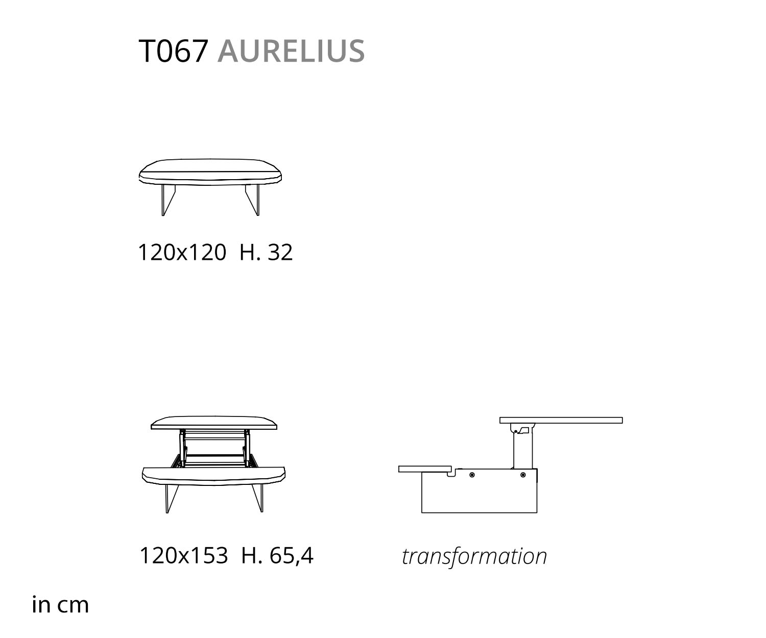 Ozzio Aurelius T067 Coffee table glass wood height adjustable Ozzio Aurelius T067 Coffee table glass wood height adjustable
