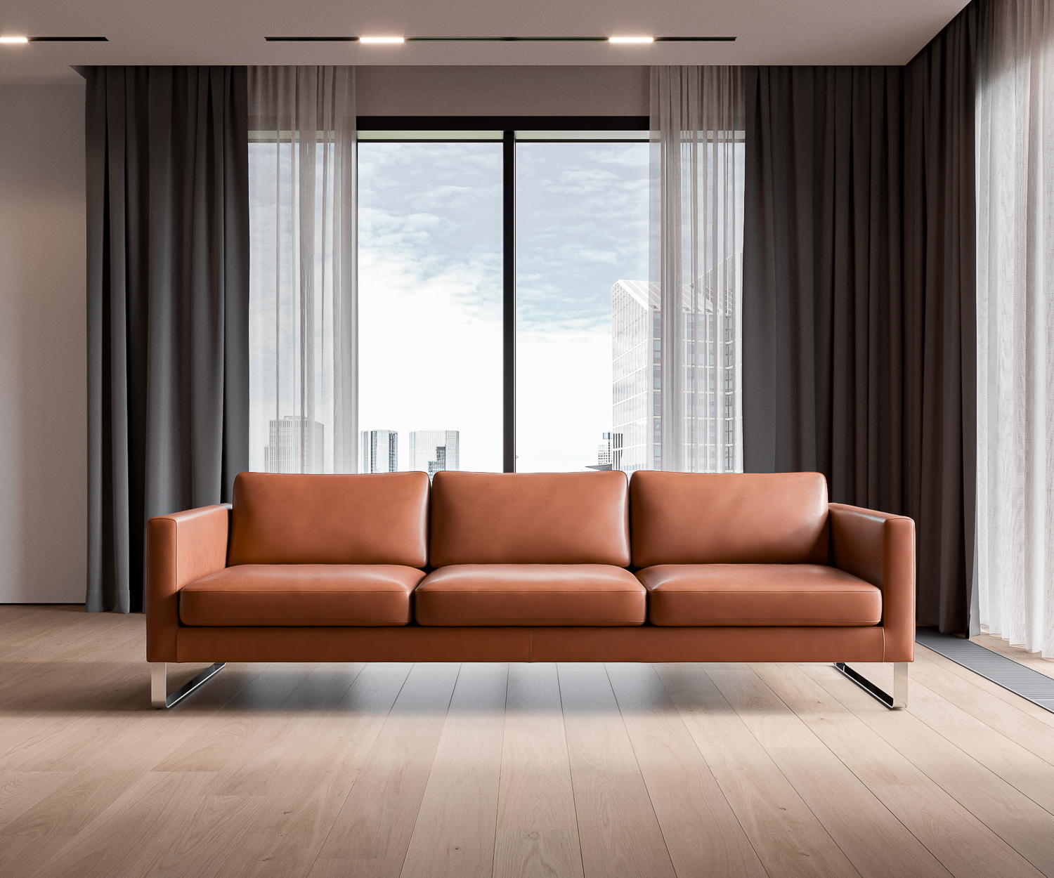 Elegance 4 Sitzer Leder Cognac Elegance 4 Sitzer Leder Cognac