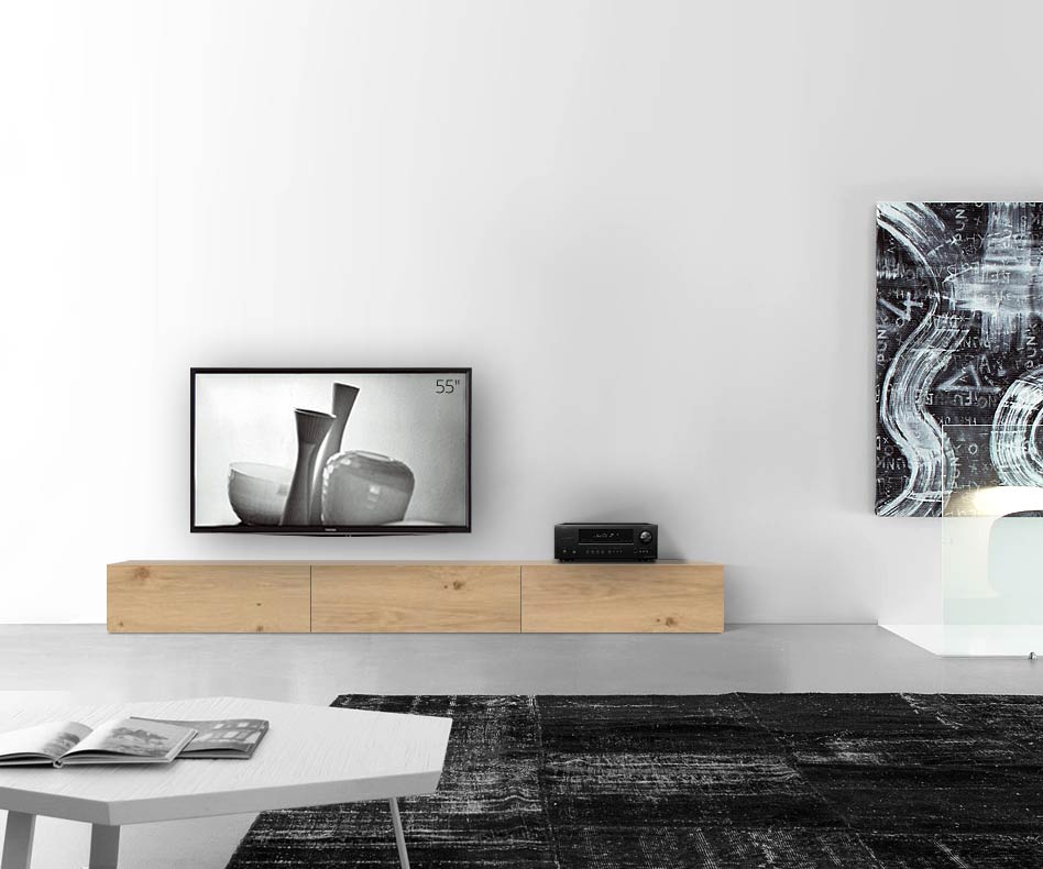 Livitalia Wood design lowboard configurator floor 270 cm 32 cm 46 cm light oak Livitalia Wood design lowboard configurator floor 270 cm 32 cm 46 cm light oak